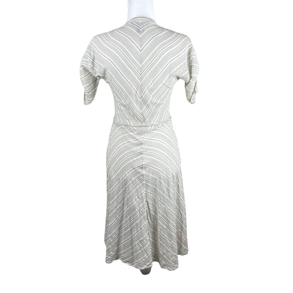 French Connection Striped Button Front Dress Prairie Cottagecore Vibe Size 4 - Picture 4 of 12